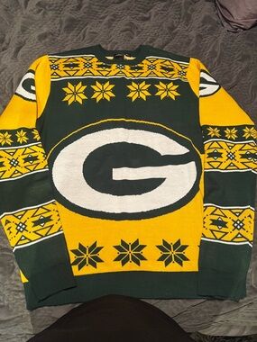 Green Bay Packers Knit Sweater - Green & Gold Christmas Sweater